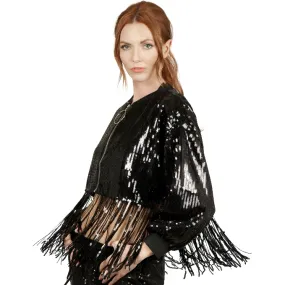 Cherilyn Sequin Fringe Jacket