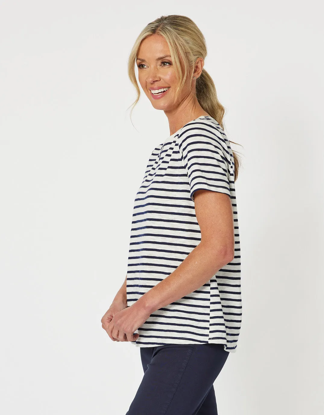 Classic Stripe Tee - Navy