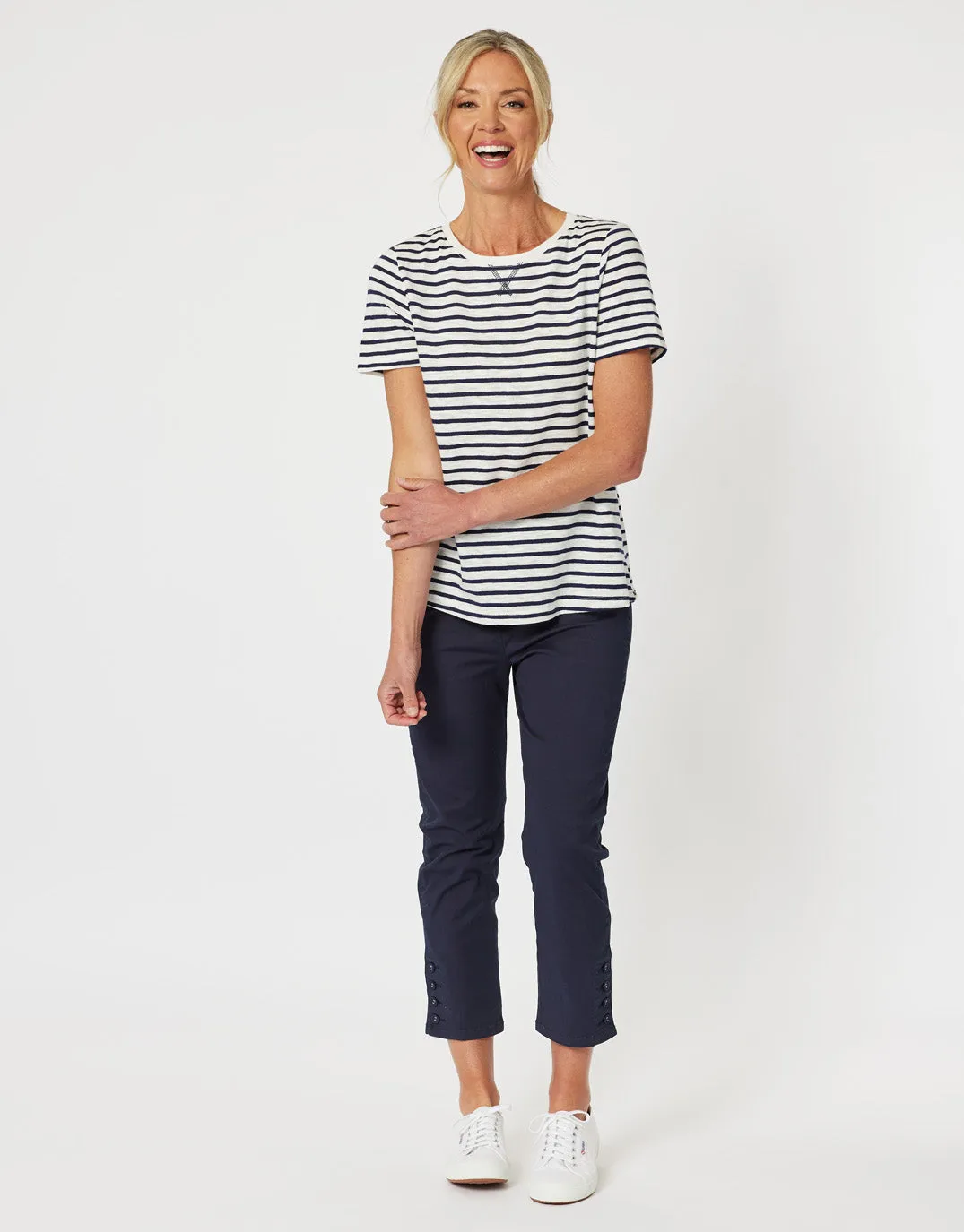 Classic Stripe Tee - Navy