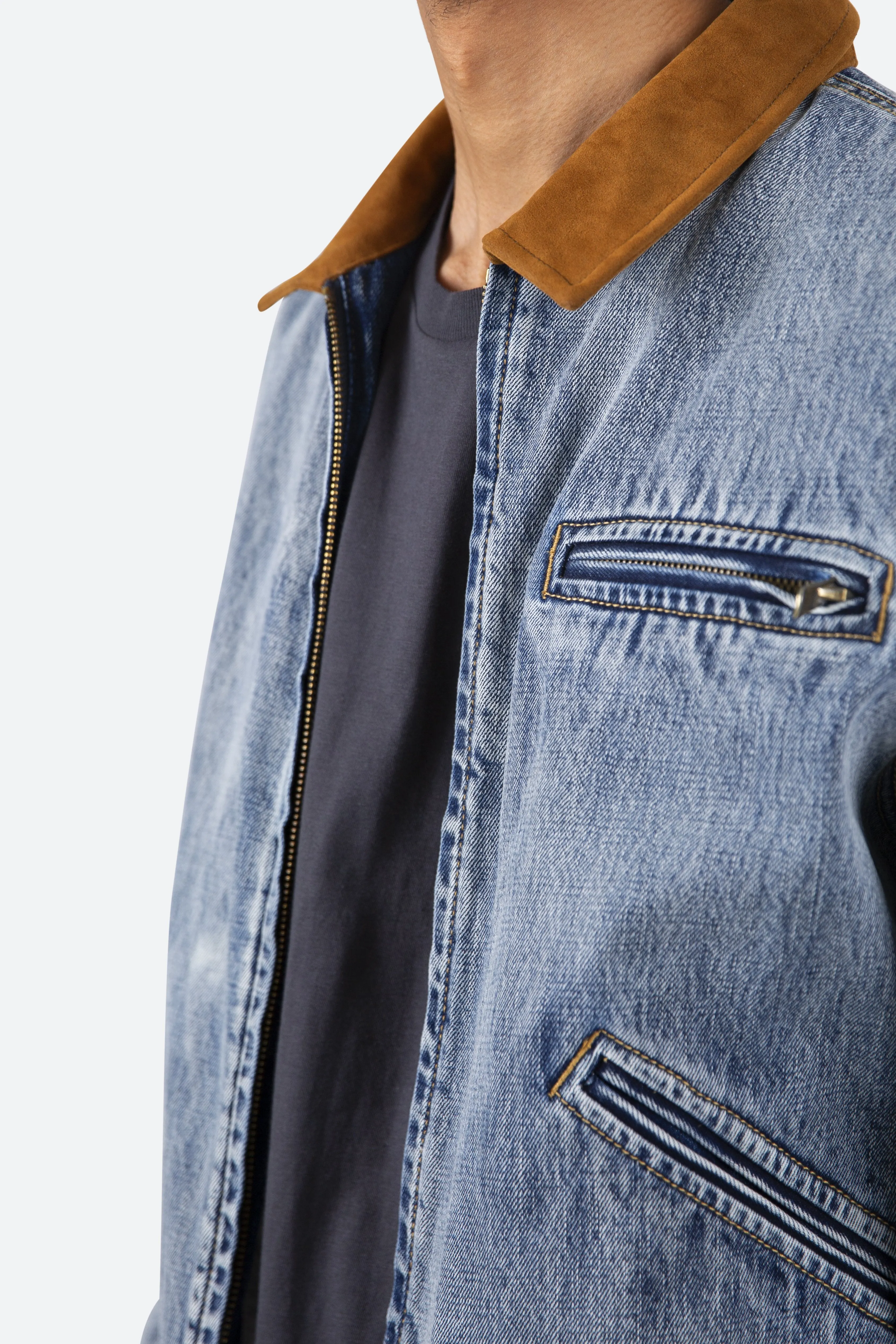 Collared Work Jacket - Blue