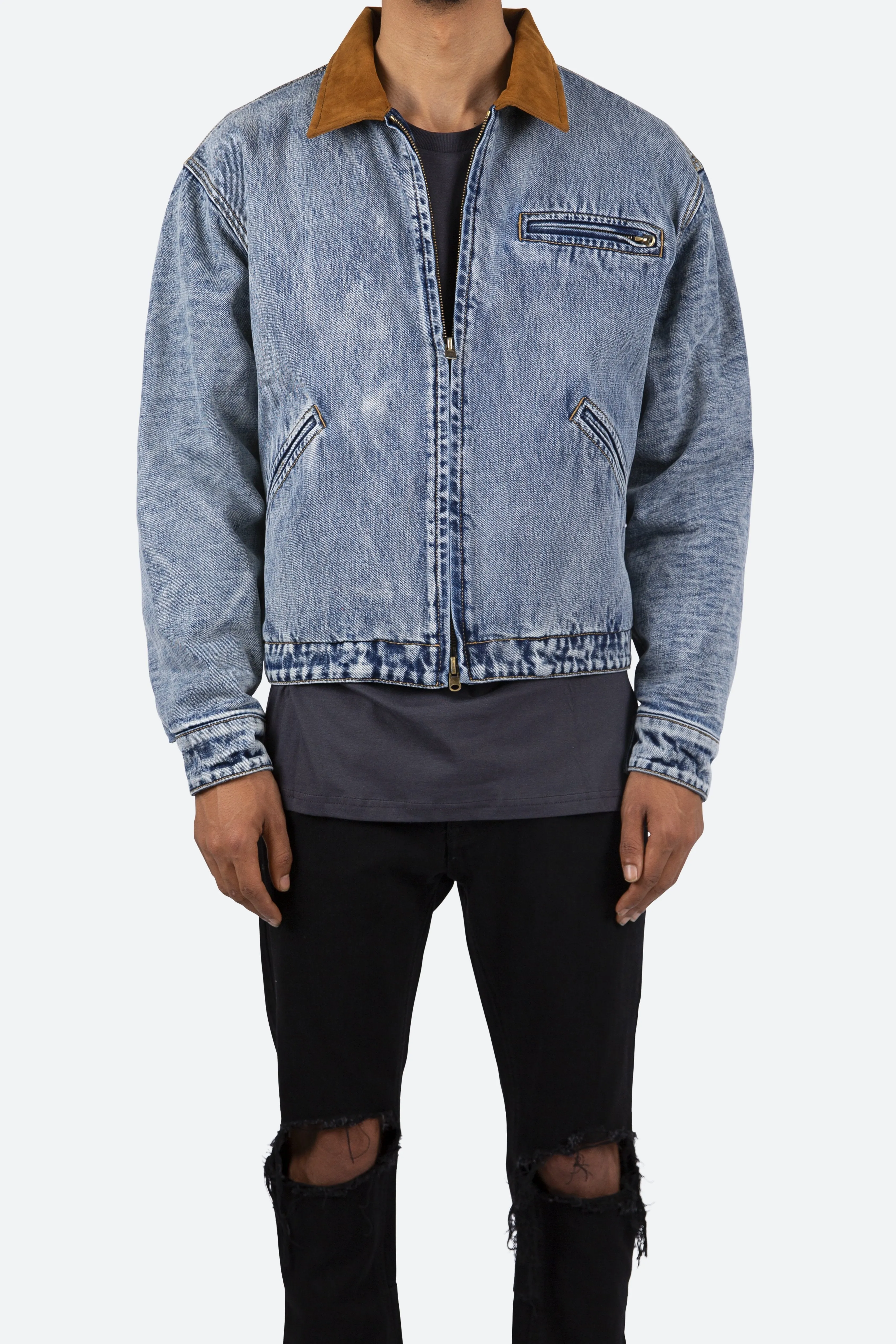 Collared Work Jacket - Blue