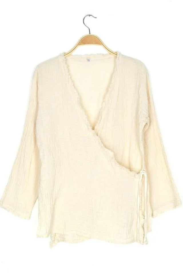 Cotton Wrap Blouse