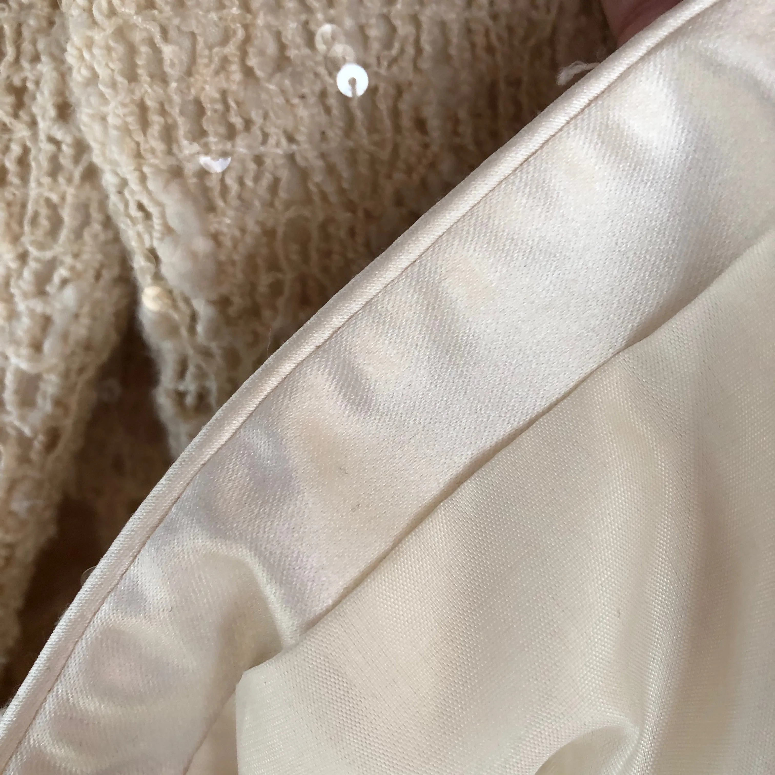 Creme Sequins Knit Jacket