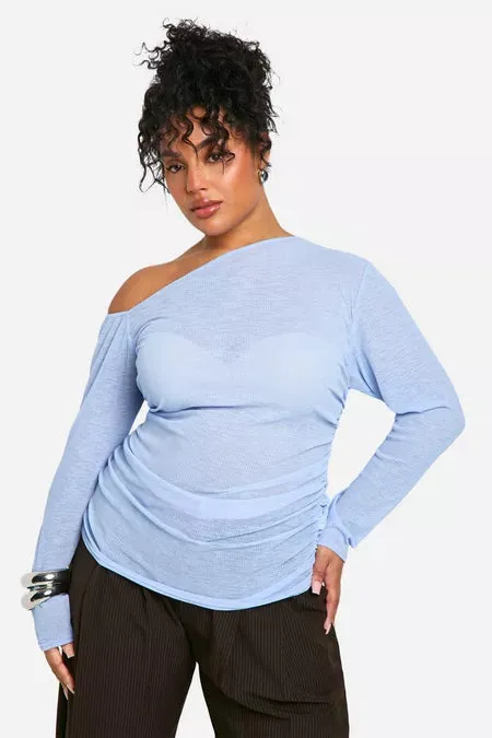 Curve Contour Ribbed Asymmetric Top