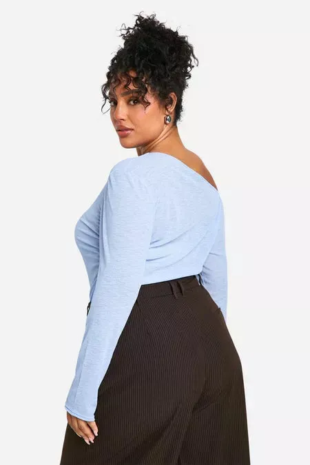 Curve Contour Ribbed Asymmetric Top