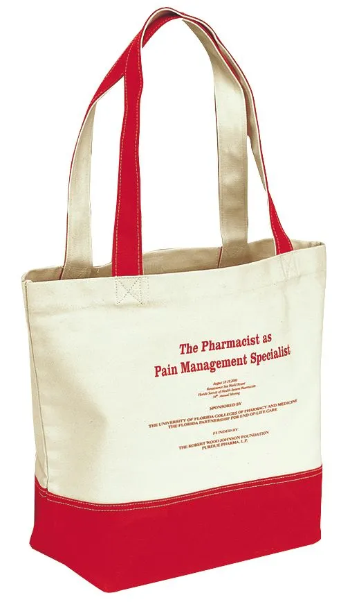 Custom Canvas Tote Bag With Color Handle