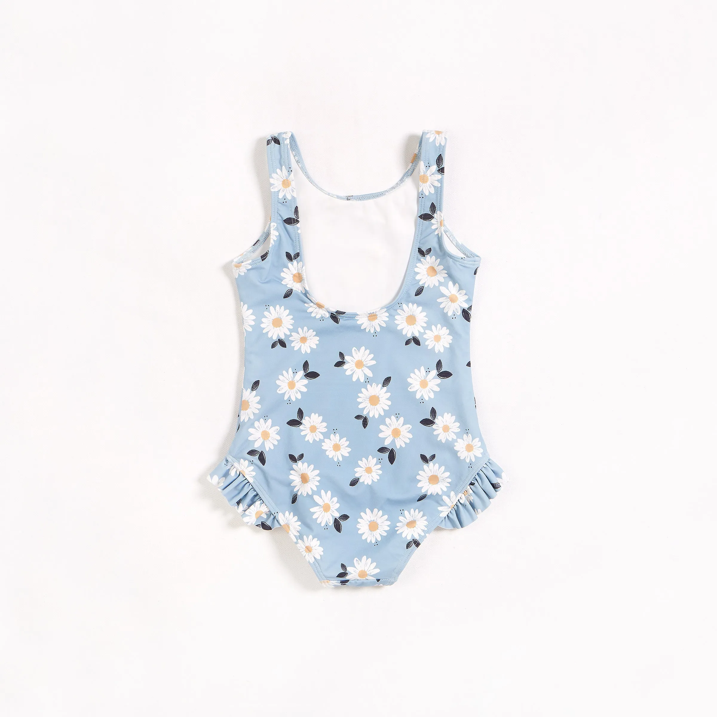 Daisies on Dusty Blue One-Piece Swimsuit | Petit Lem