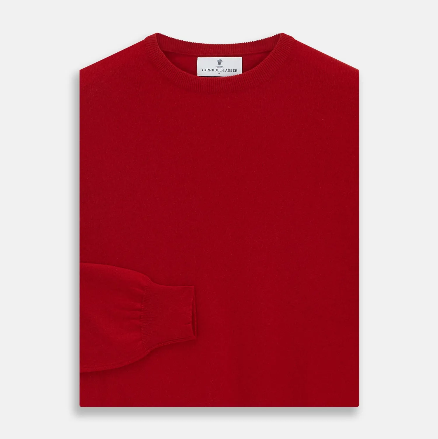 Deep Red Crew Neck Cashmere Jumper