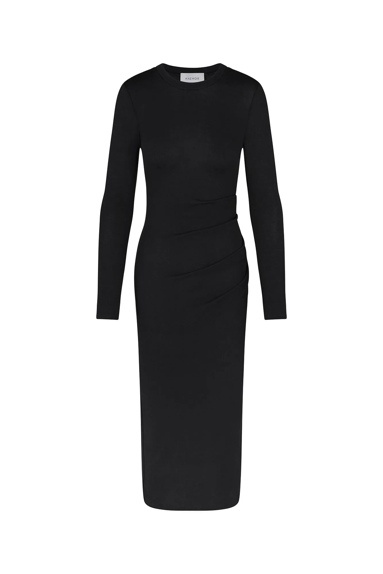 Draped Midi Dress in Stretch Modal Jersey Knit