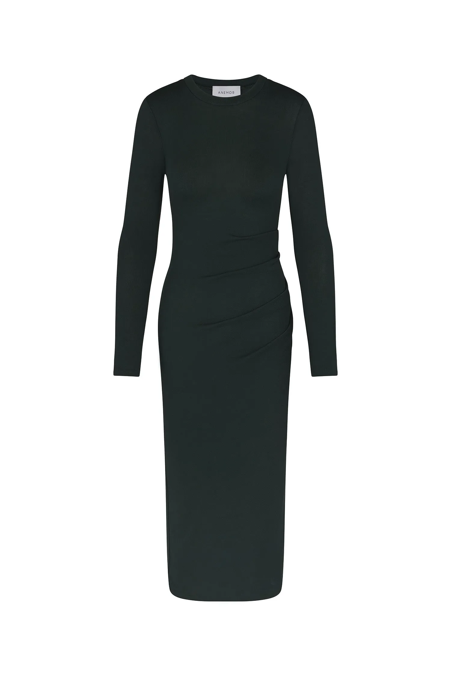 Draped Midi Dress in Stretch Modal Jersey Knit