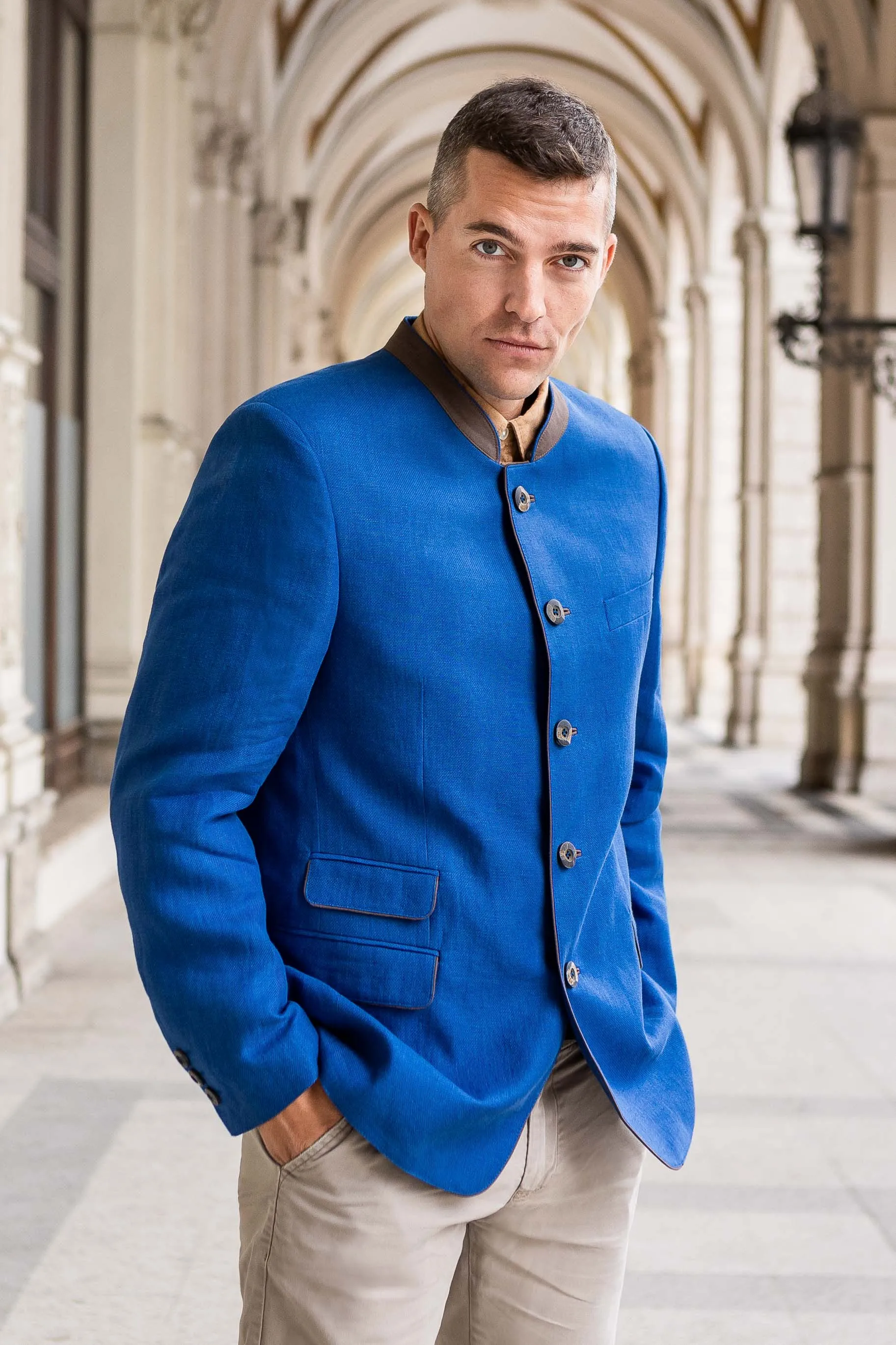 Edward - Blue Linen Jacket