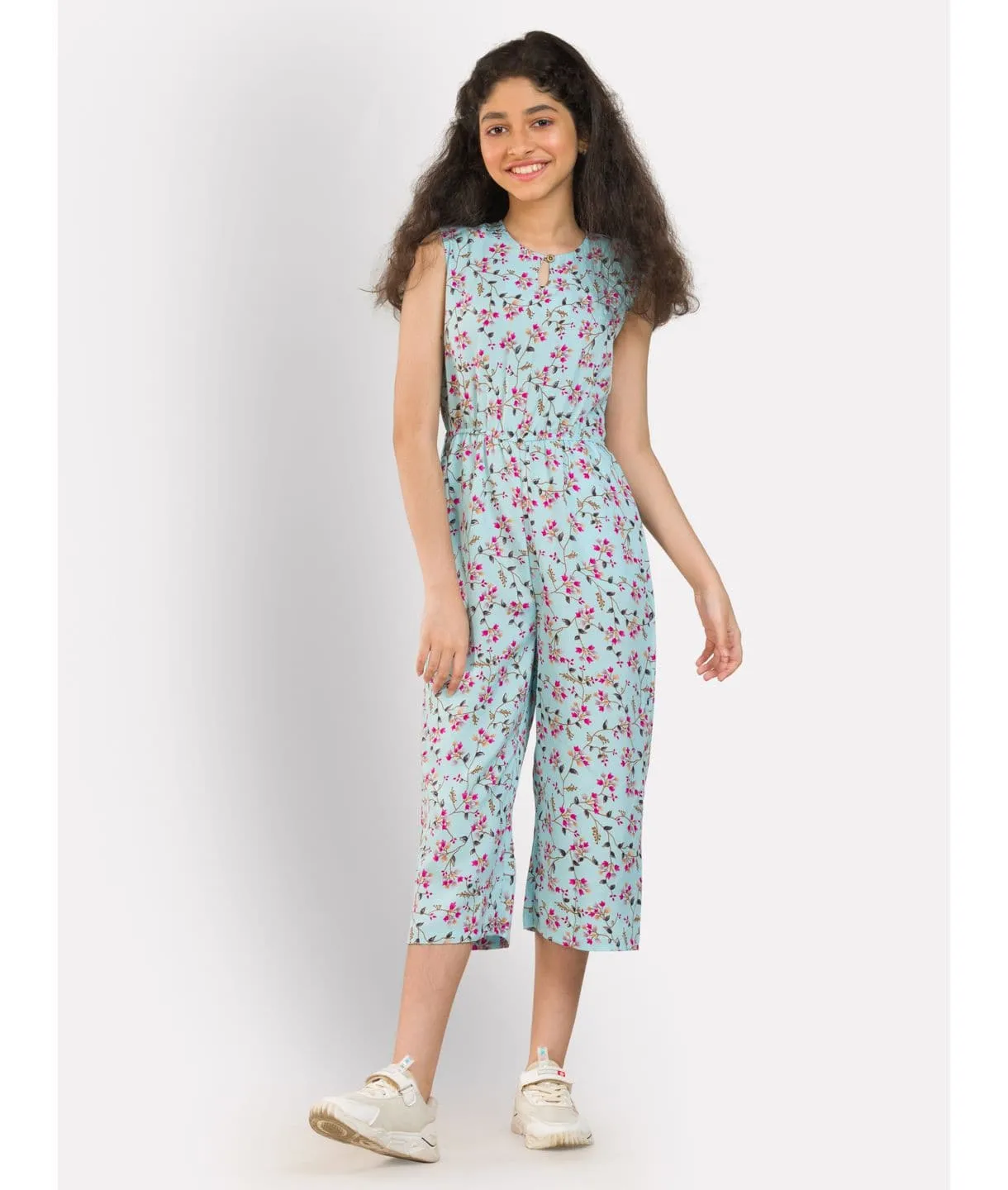 Elasticated Key-hole Jumpsuit for Girls