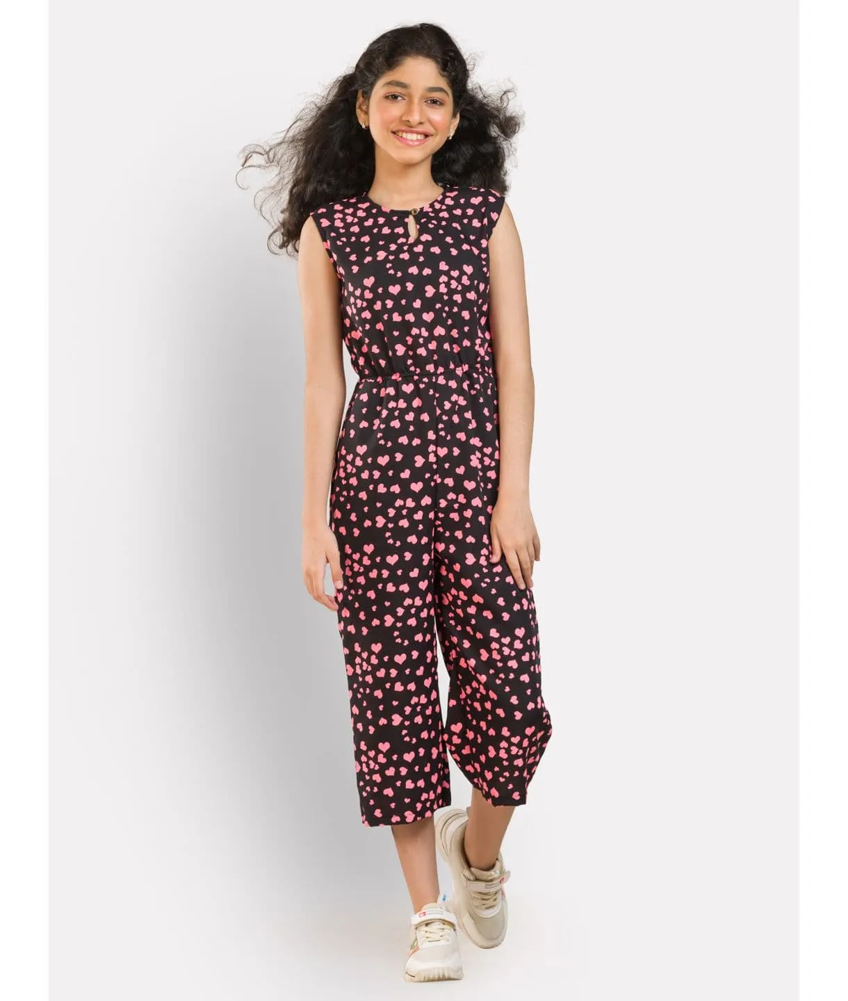 Elasticated Key-hole Jumpsuit for Girls