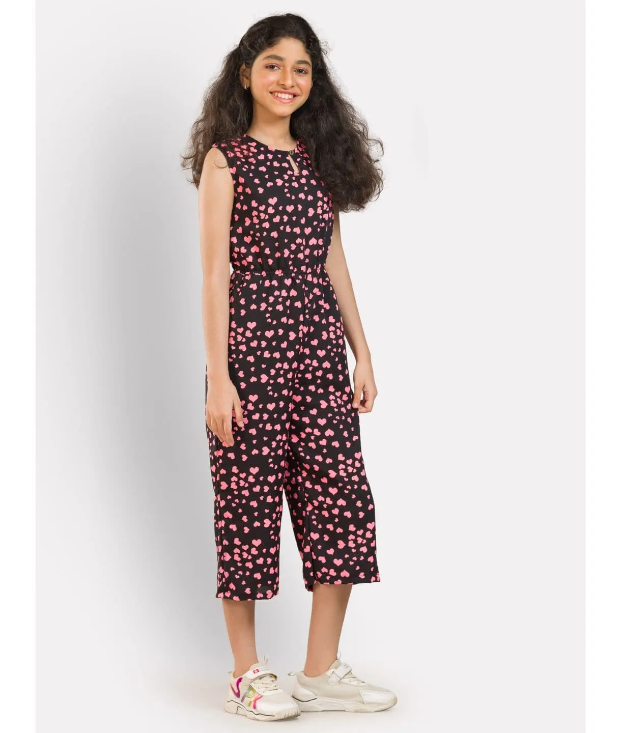 Elasticated Key-hole Jumpsuit for Girls