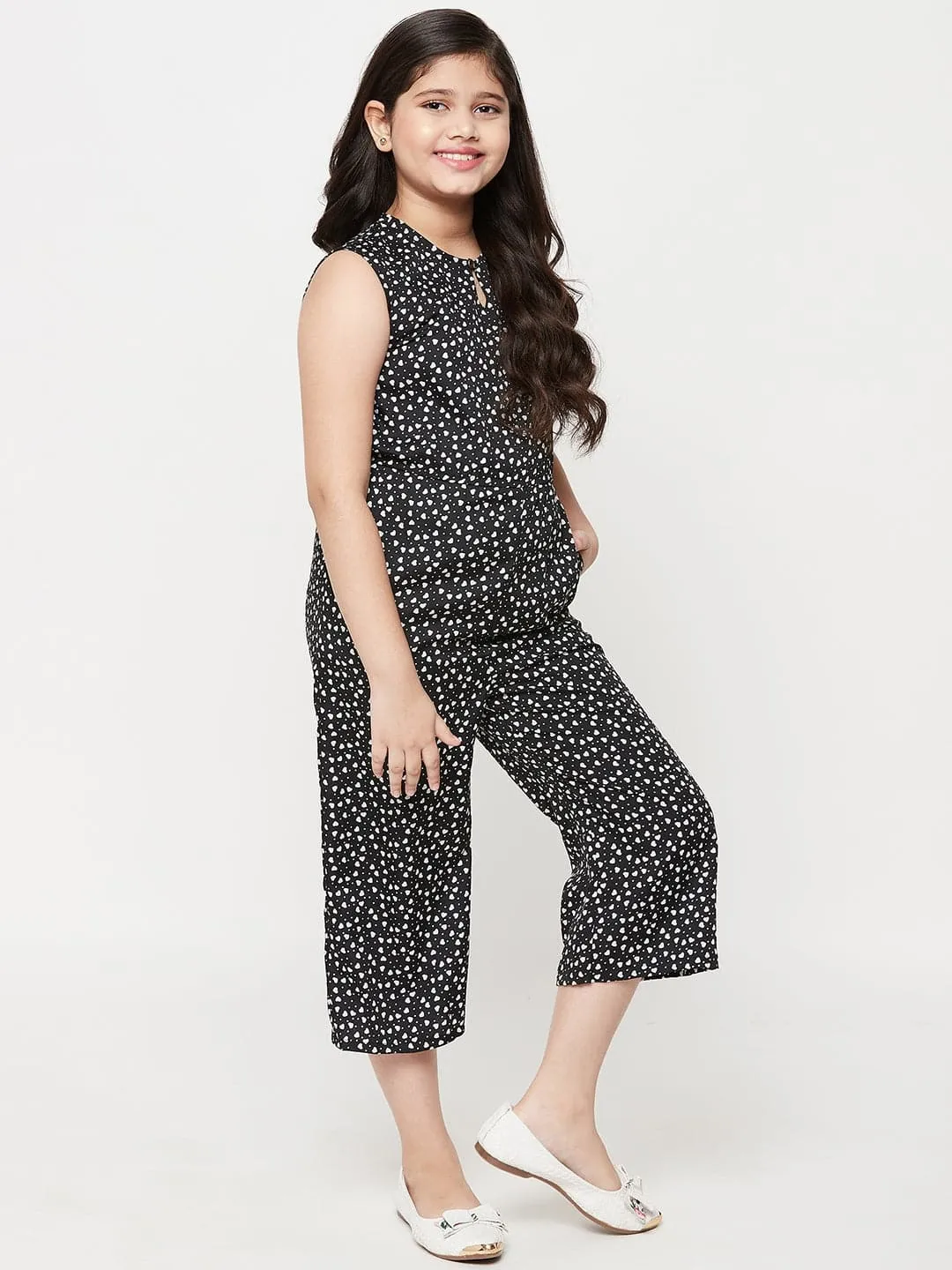 Elasticated Key-hole Jumpsuit for Girls