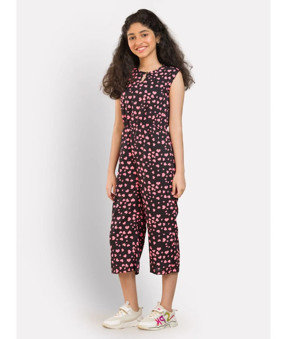 Elasticated Key-hole Jumpsuit for Girls