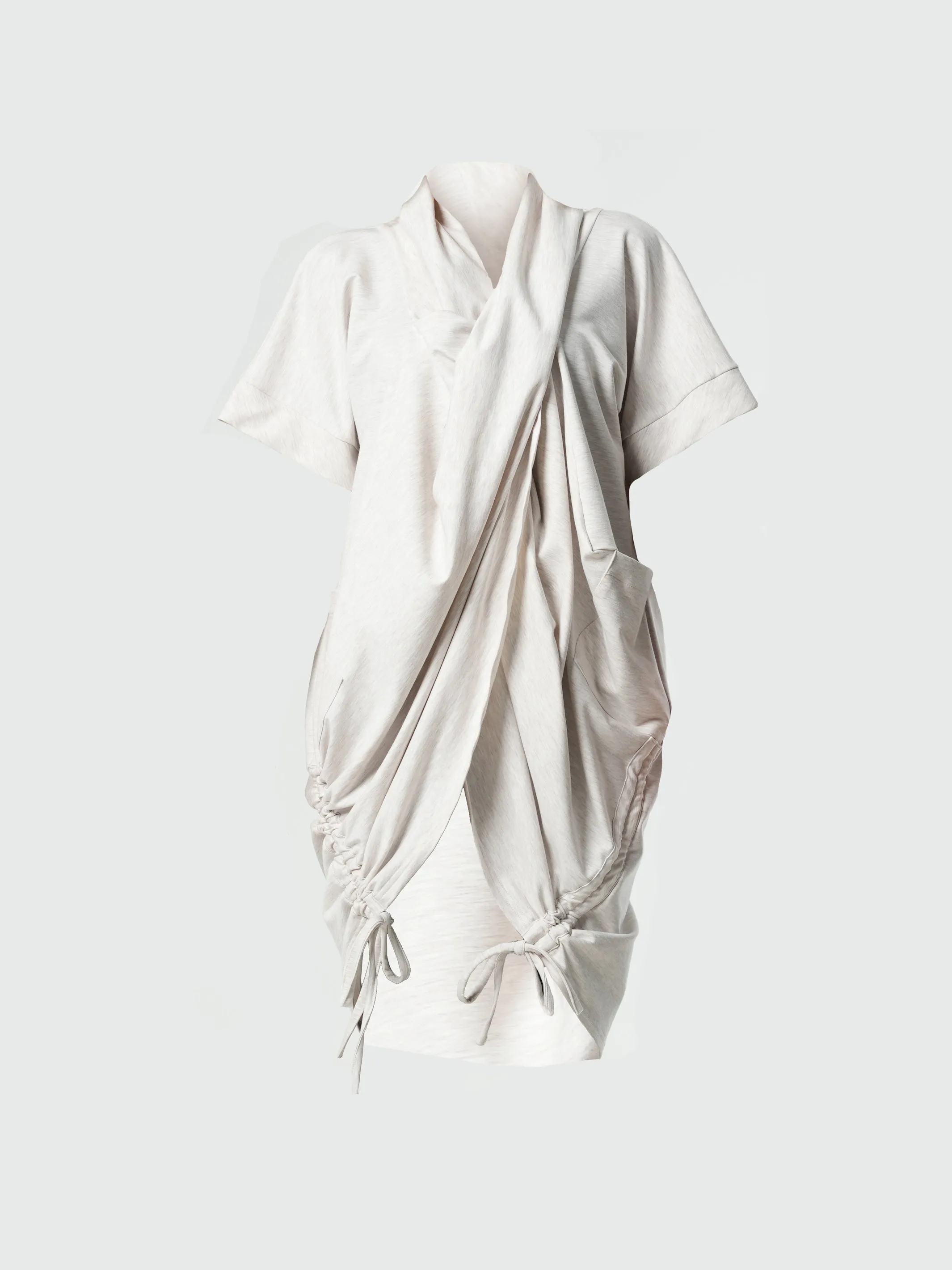 Extravagant Draped Tunic In Ivory