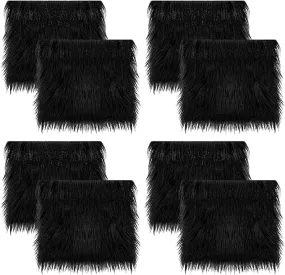 FabricLA Faux Fur Fabric - 8 Pieces Square Fur Material Fabric - 10" X 10" Inches (25cm x 25cm) - Shaggy Fur Patches Fabric Cuts Chair Cover Seat Cushion for DIY Craft -