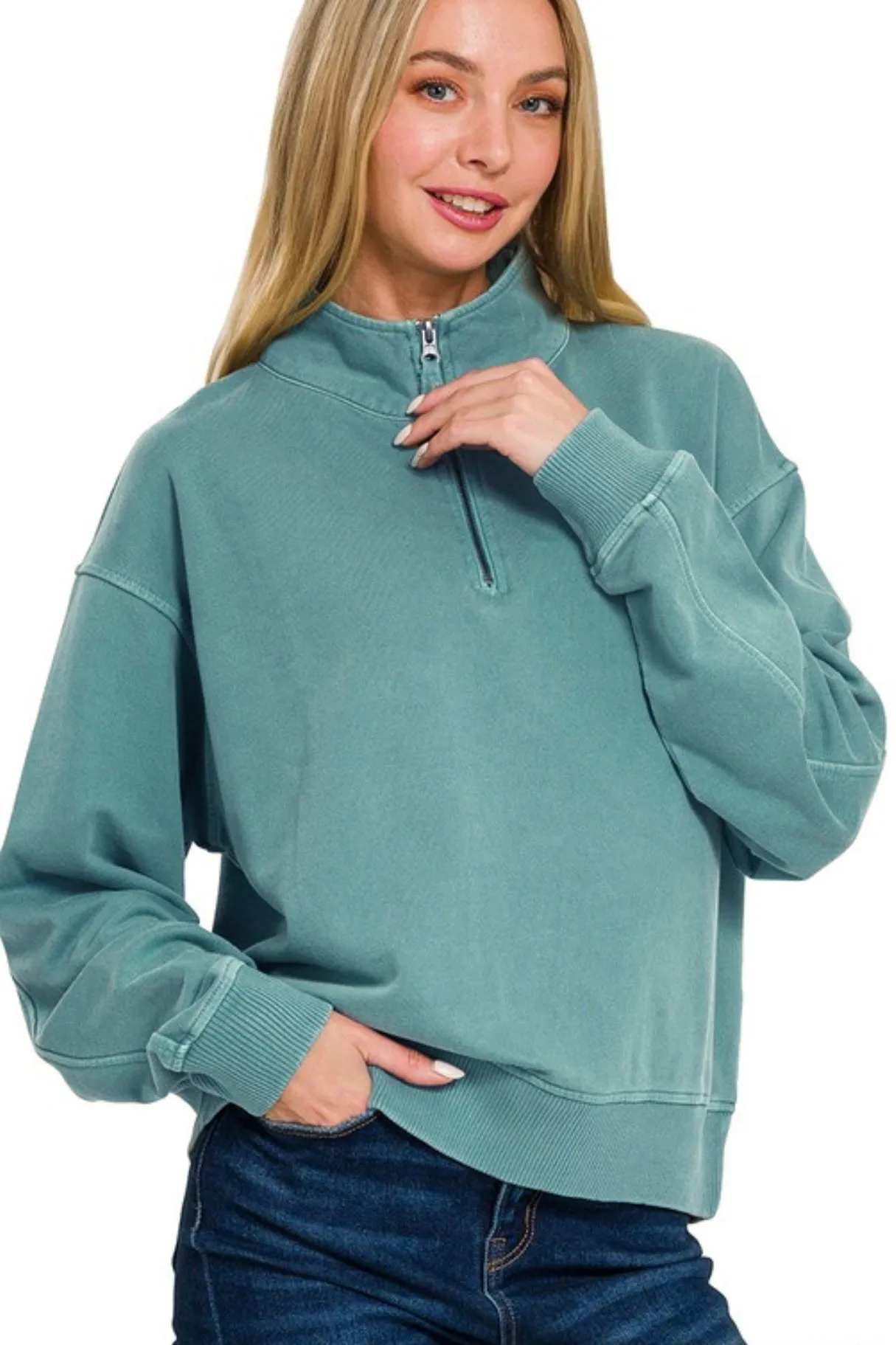 French Terry Half Zip Pullovers - 2 Colors!