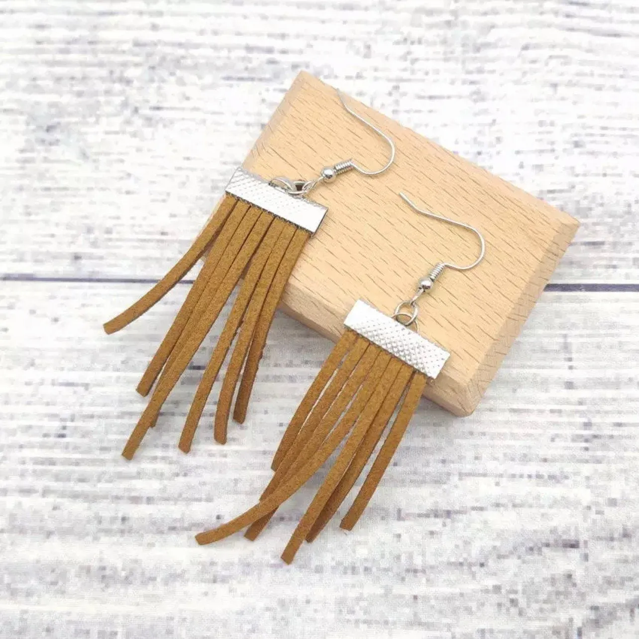 Fringe Boho Earrings - Handmade Jewelry,  Bohemian Earrings, Leather Earrings, Handmade Earrings, Boho Style, Festival Outfit