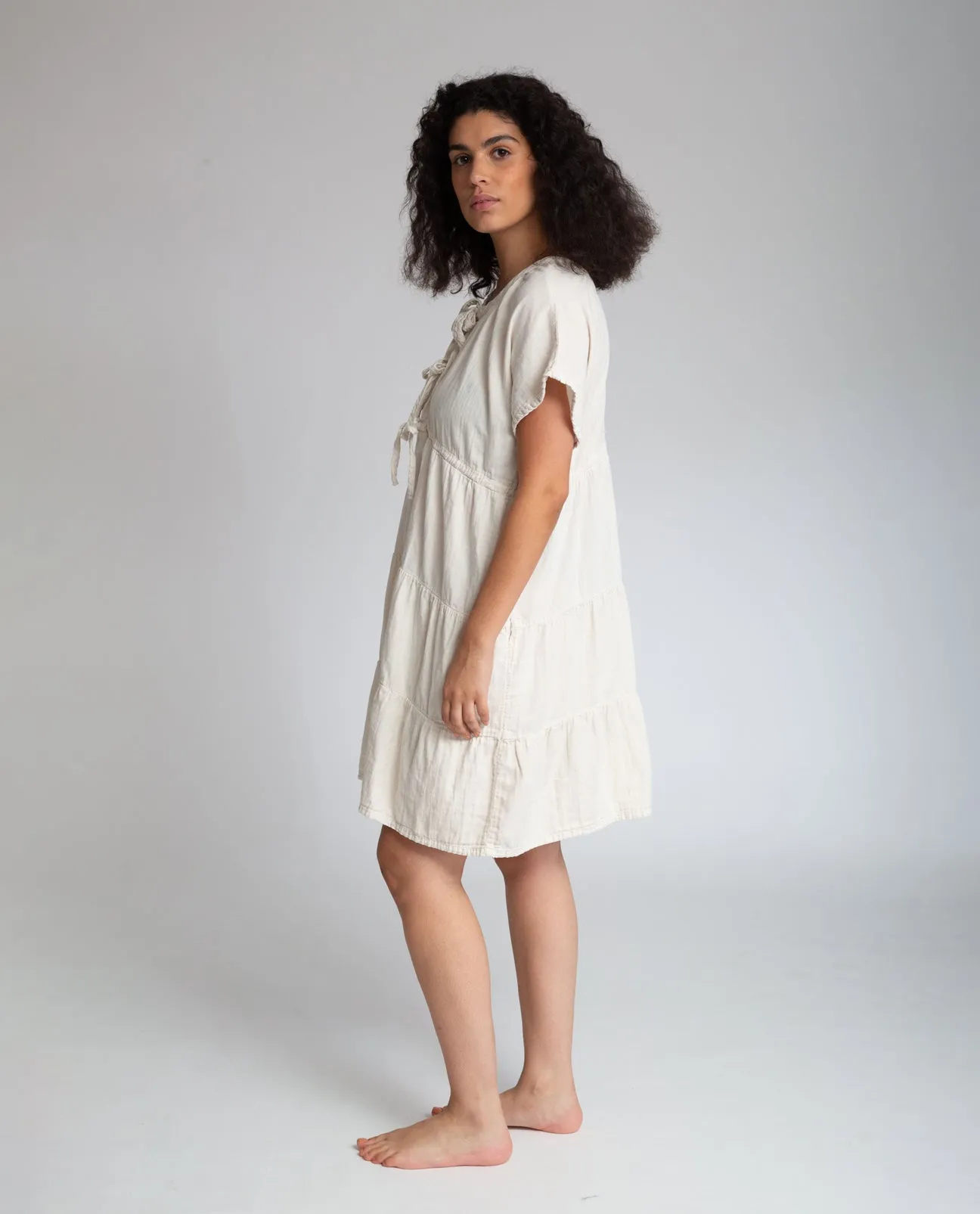 Hazel Organic Cotton Dress In Bone