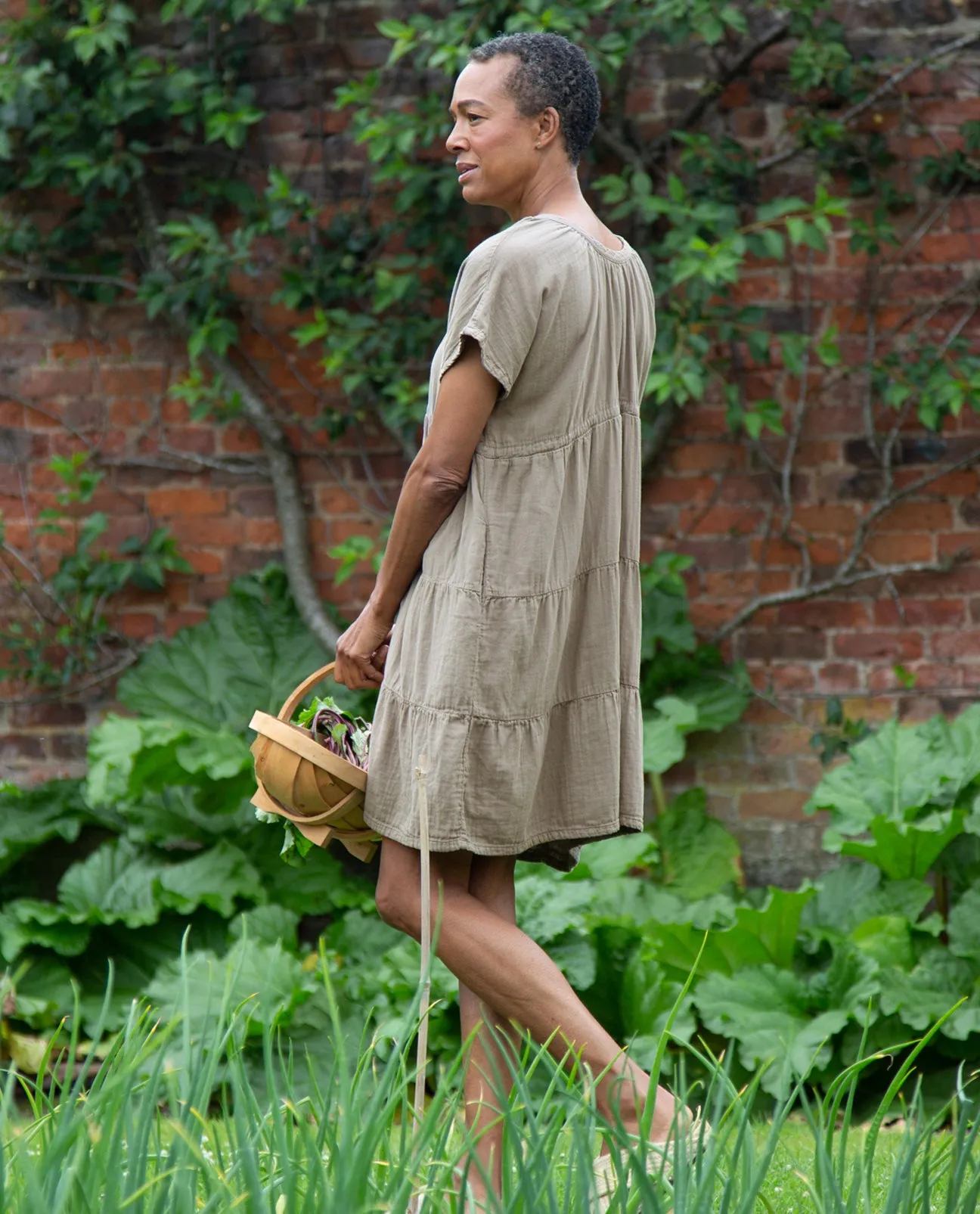 Hazel Organic Cotton Dress In Olive