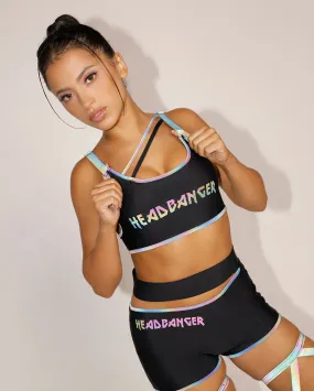 Headbanger BB Rainbow Reflective Crop Top