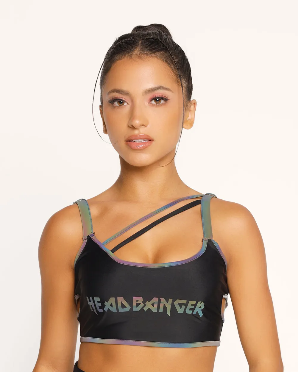 Headbanger BB Rainbow Reflective Crop Top