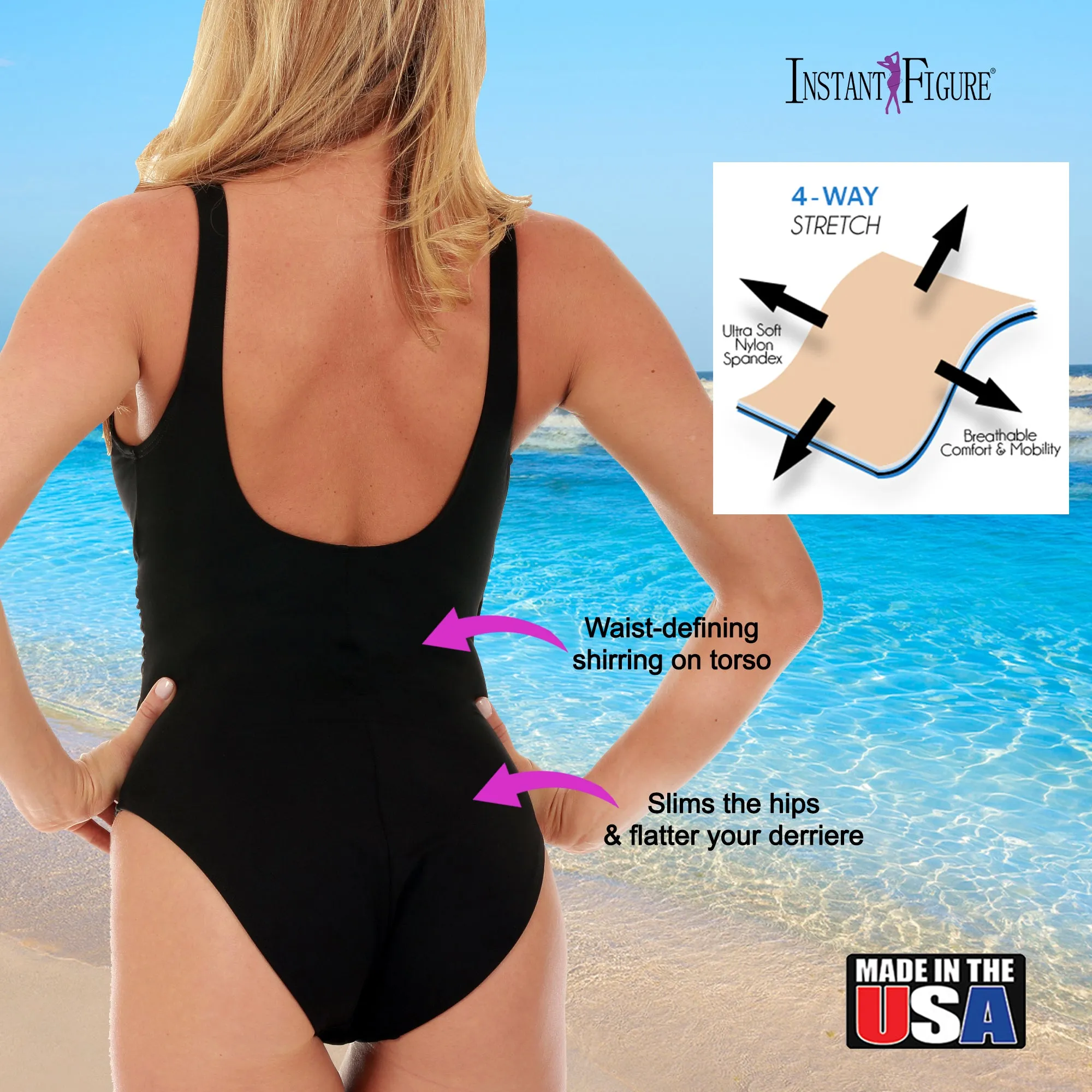 InstantFigure Wrap One Piece Swimsuit 13443P