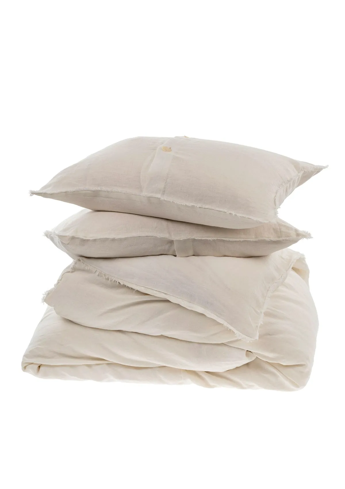 King Linen Duvet Set - Ivory