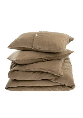 King Linen Duvet Set - Mink