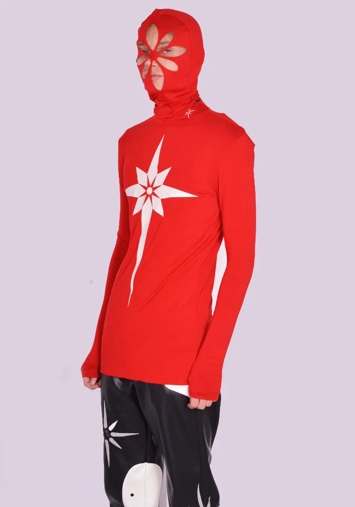 KUSIKOHC KUW3MT01KR-C4002.002 ORIGAMI PRINT MASK TIGHT TOP RED