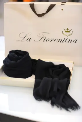 La Fiorentina Fringe Pashmina/Shawl 100% Viscose - Black