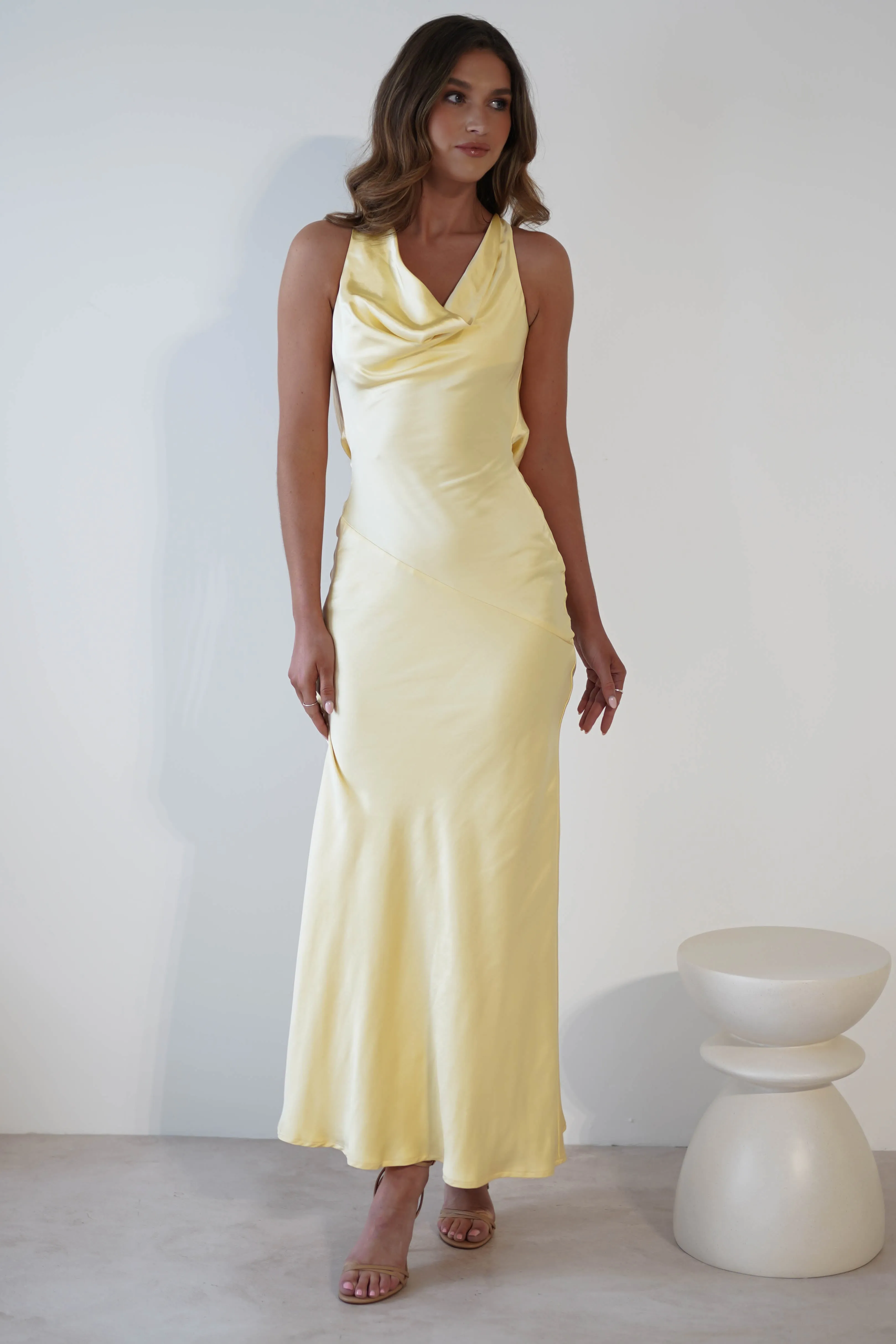 Leah Cowl Neckline Maxi Dress | Lemon