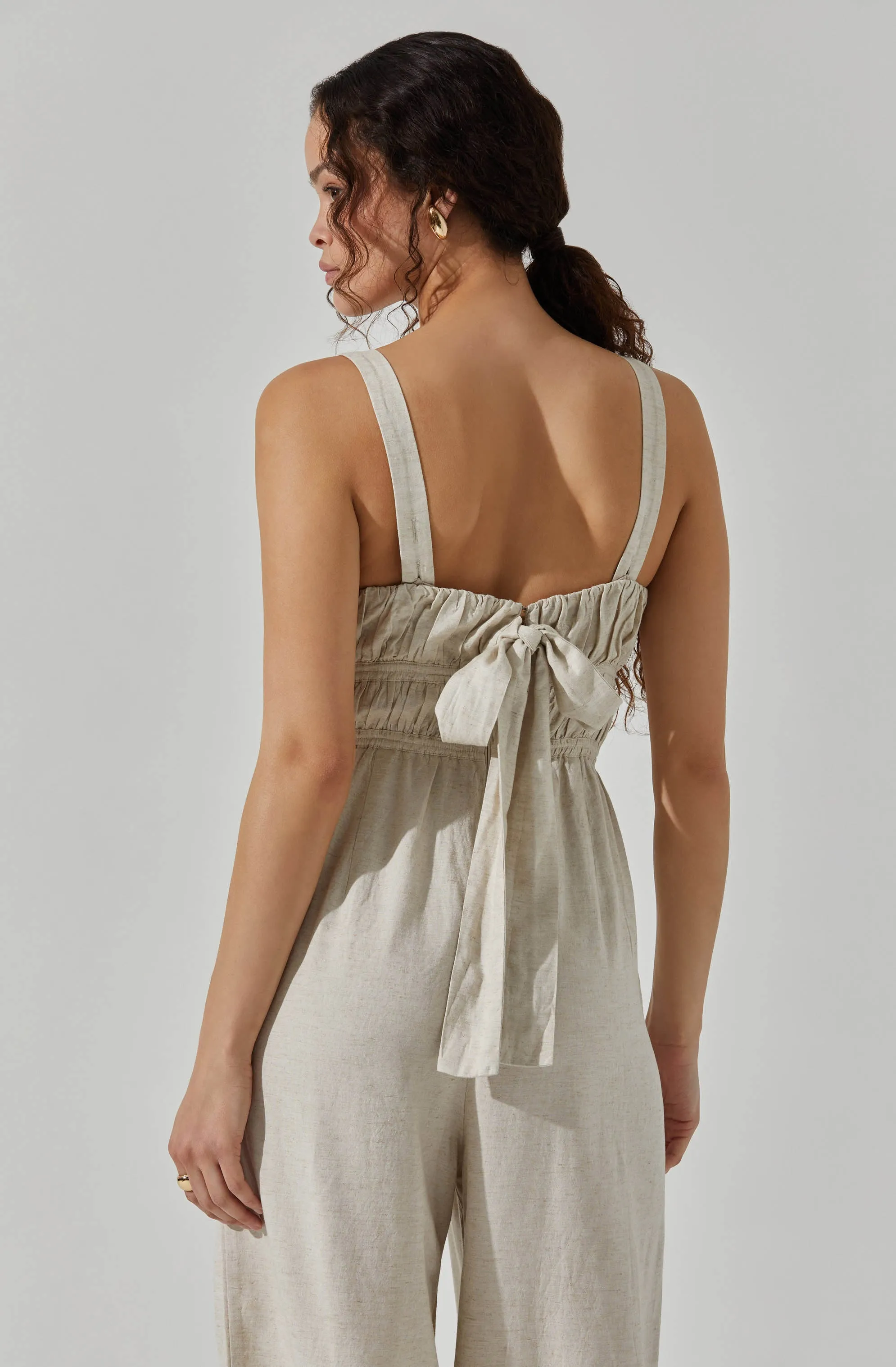 Linen Tie Back Jumpsuit