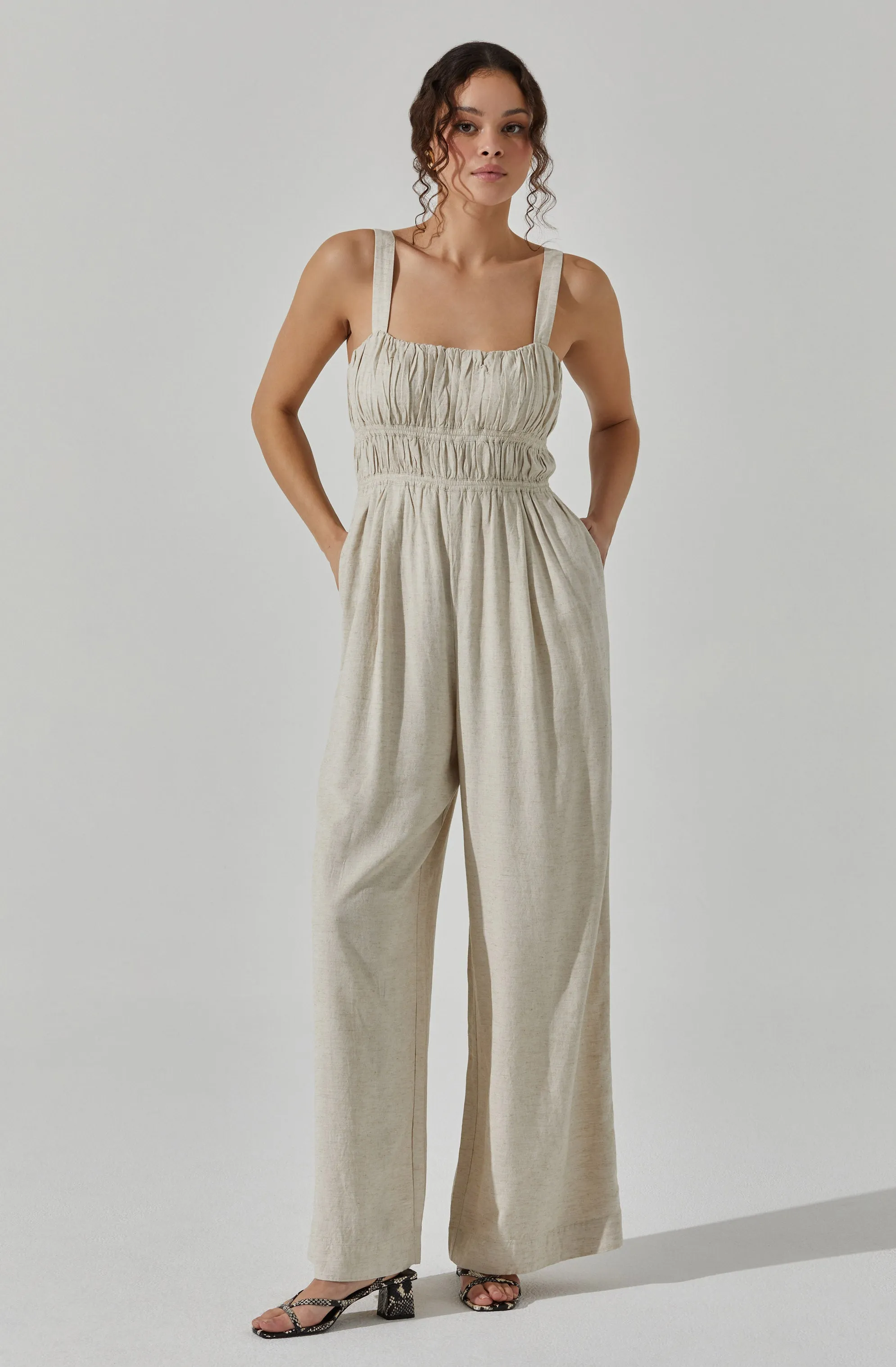 Linen Tie Back Jumpsuit