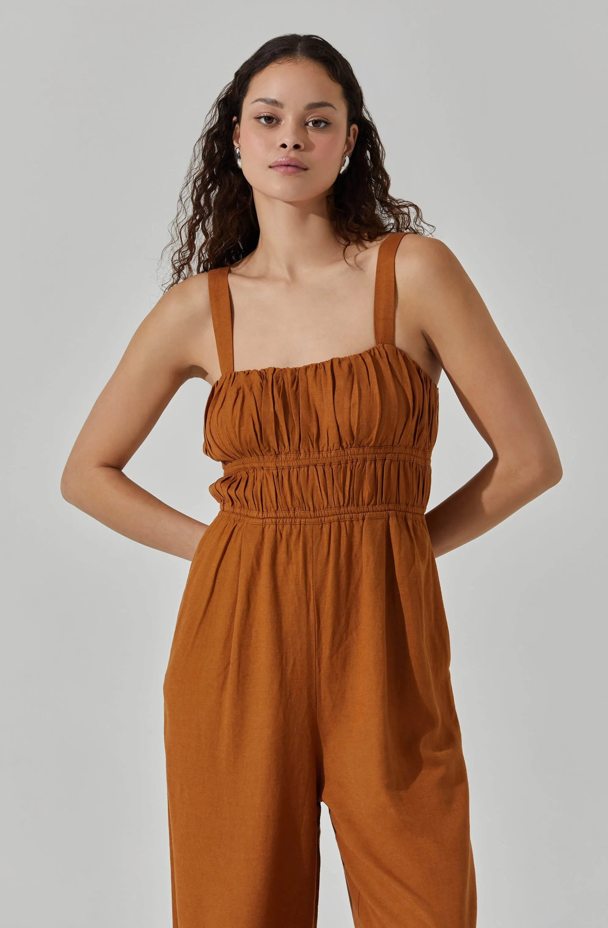 Linen Tie Back Jumpsuit