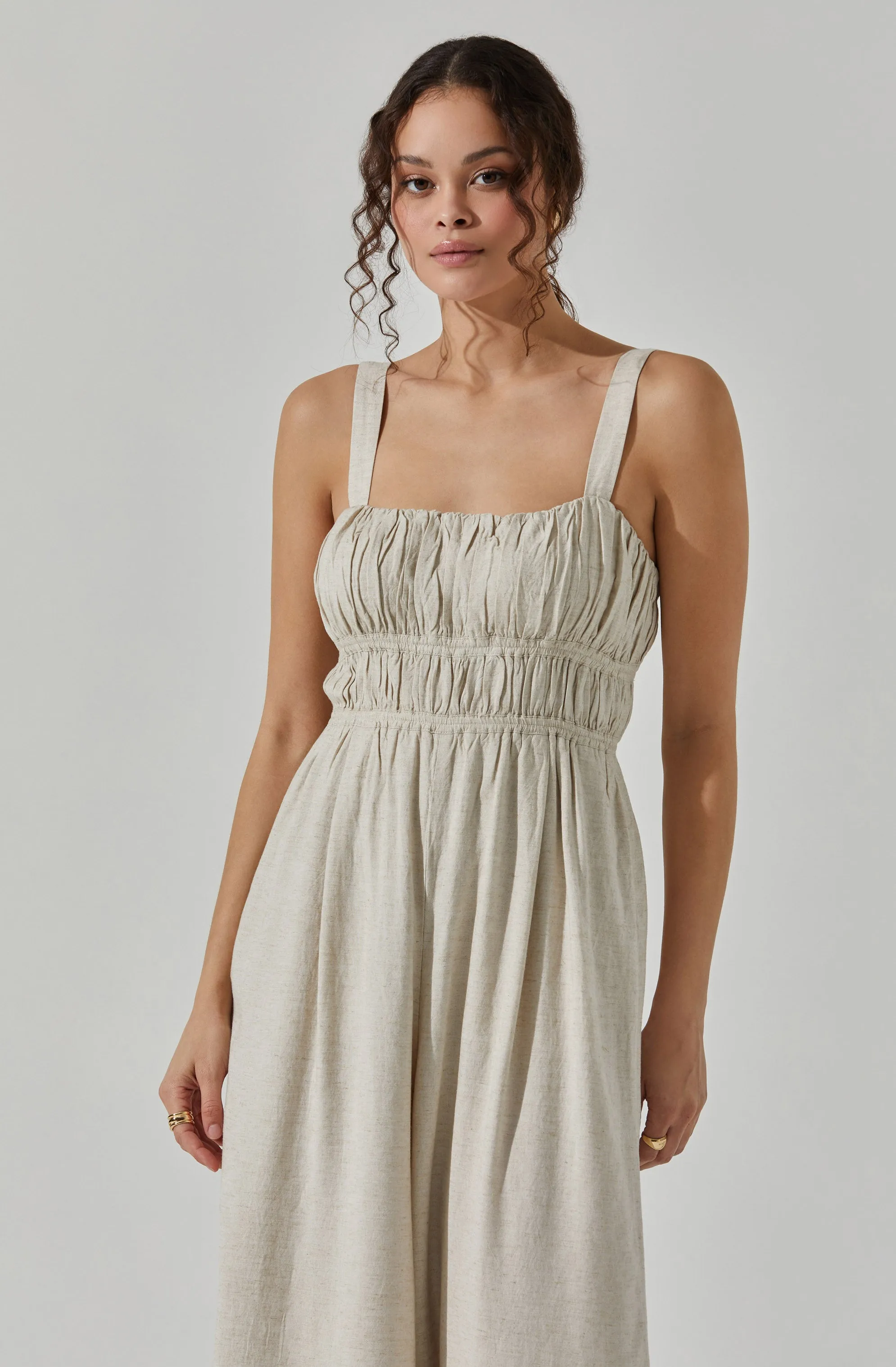 Linen Tie Back Jumpsuit