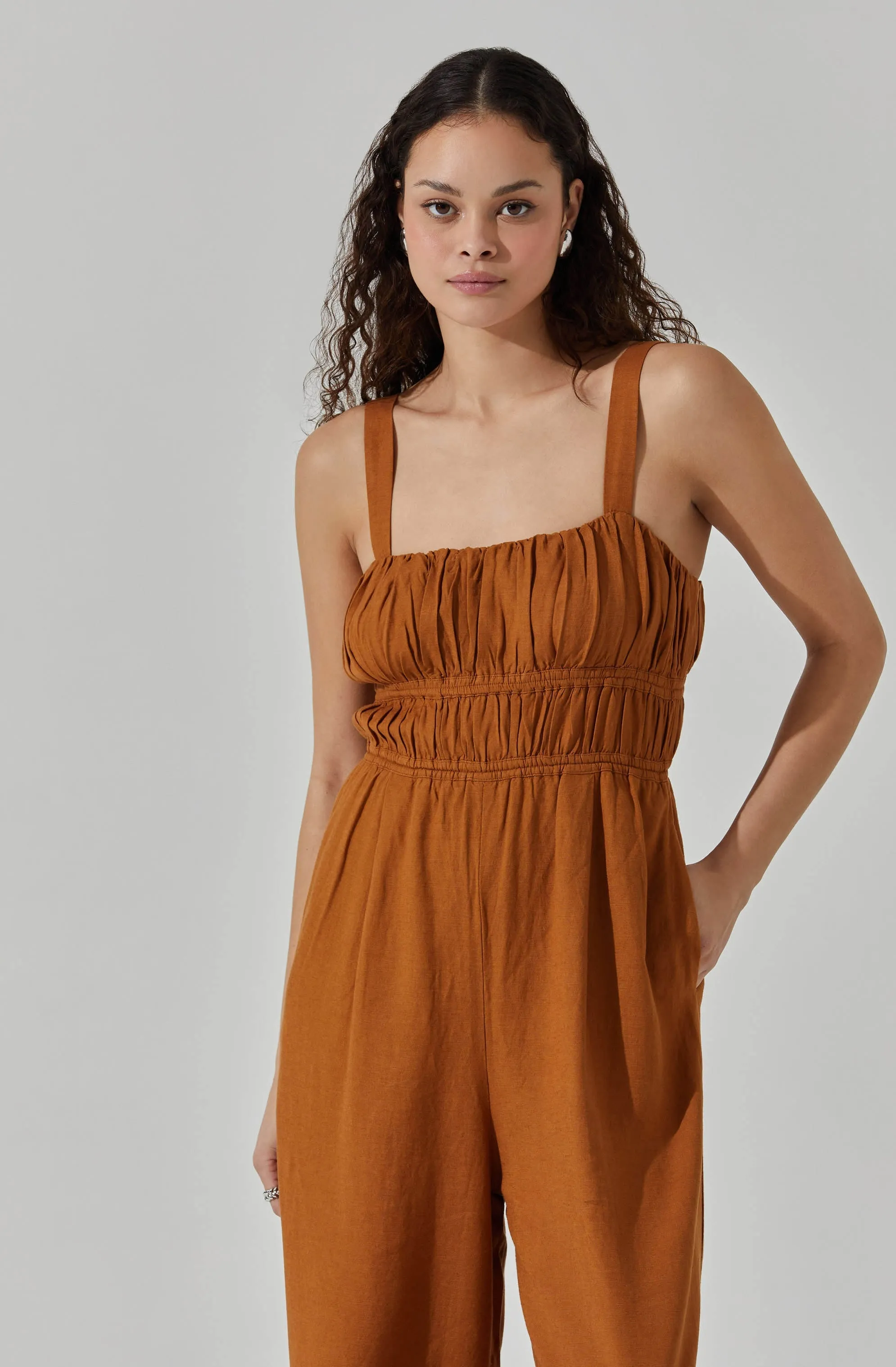 Linen Tie Back Jumpsuit