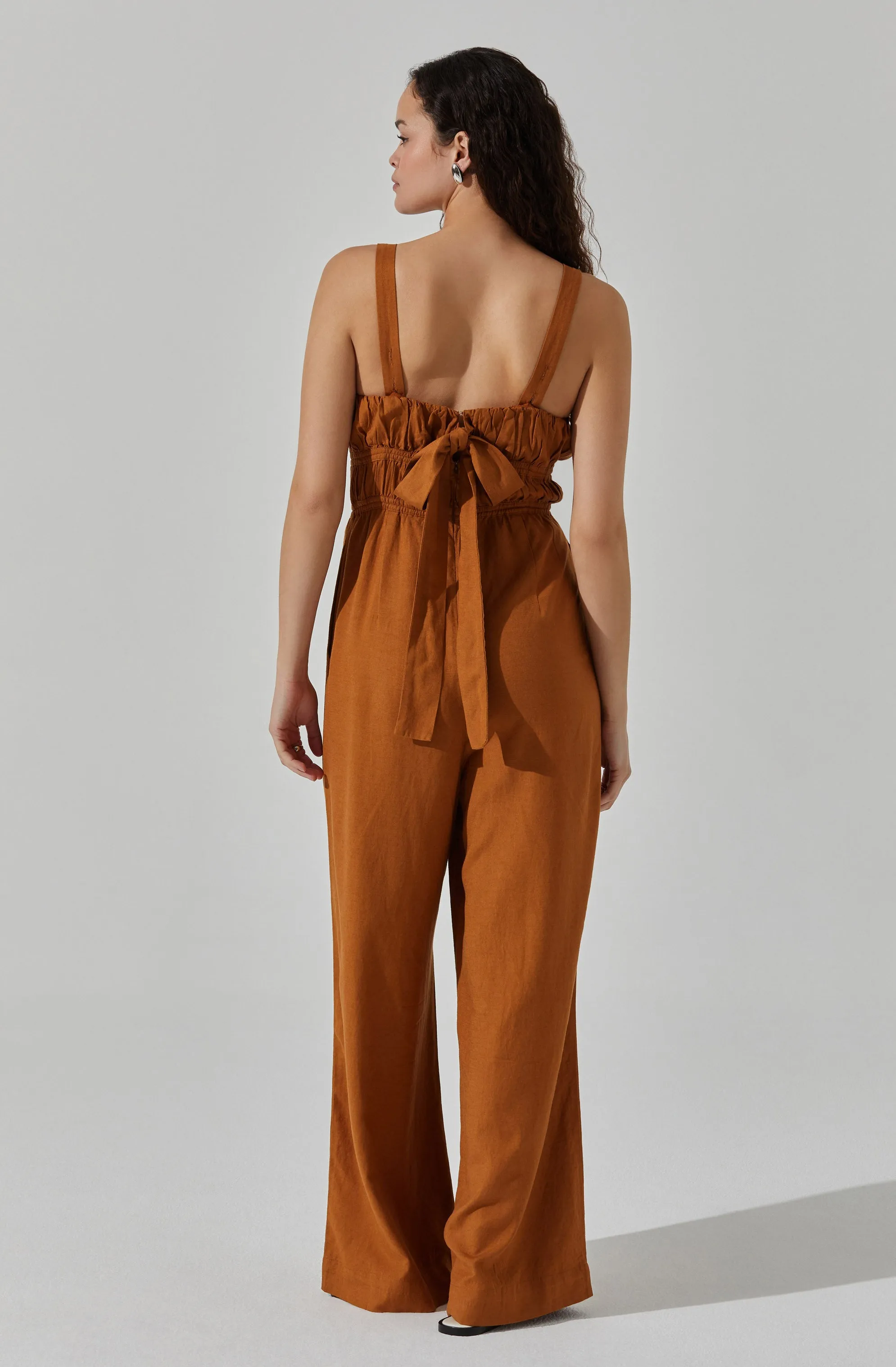 Linen Tie Back Jumpsuit