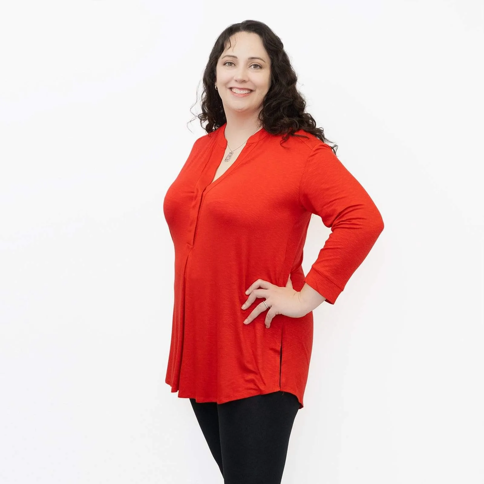 Live Unlimited Curvy Ladies Plus Size Loose Relaxed Fit Long Sleeve Flare Tops