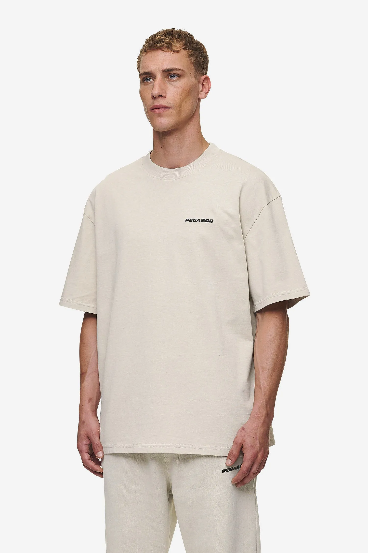 Logo Oversized Tee Washed Light Beige