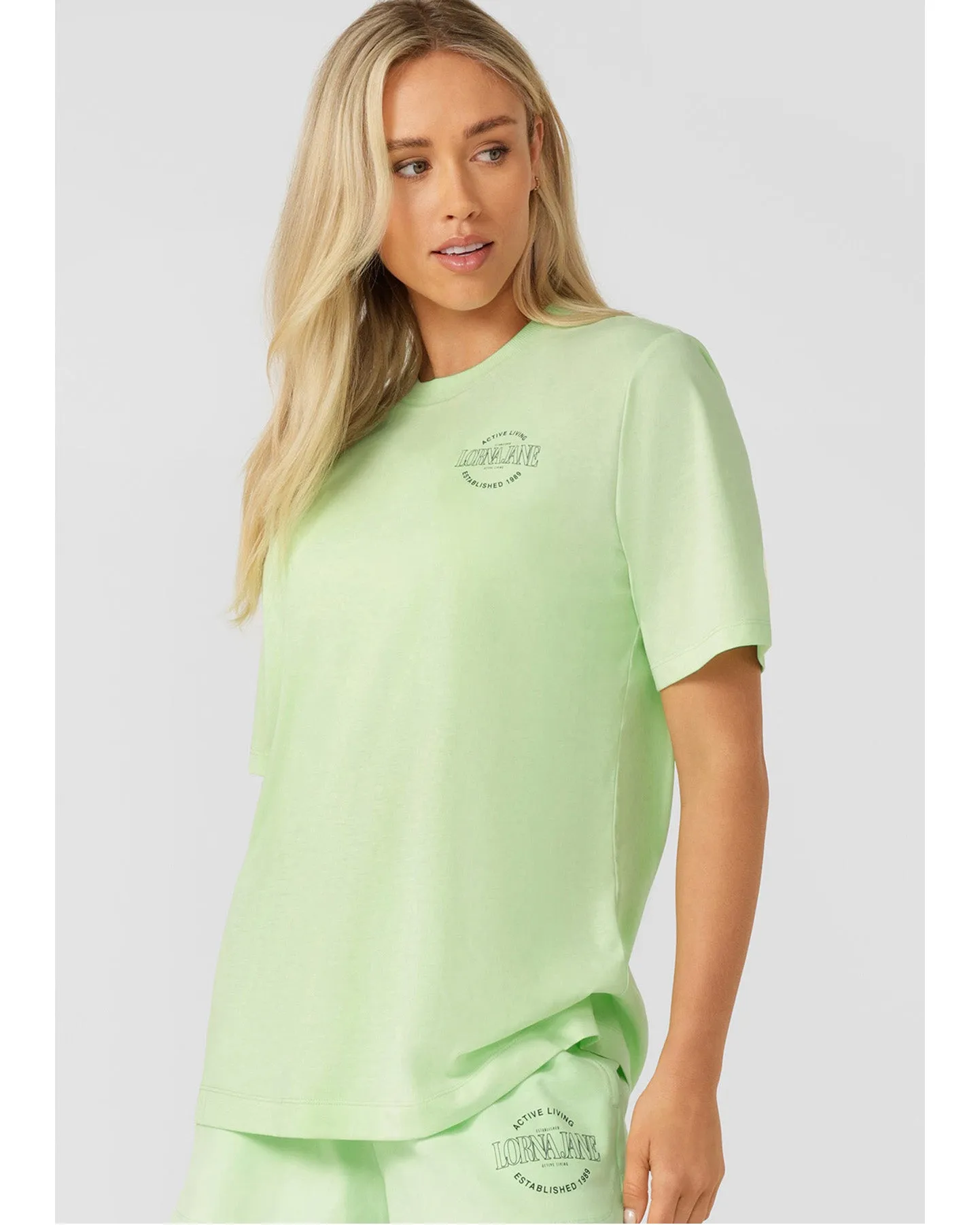 Lorna Jane Active Living Weekender Relaxed T-Shirt - Ice Green