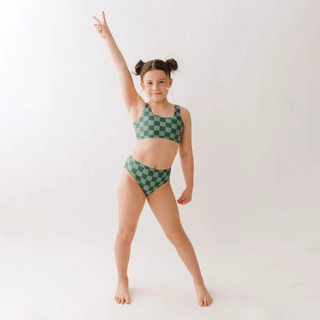 Mini Olivia Two-Piece Set, Green Check