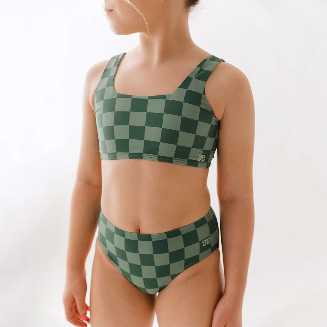 Mini Olivia Two-Piece Set, Green Check