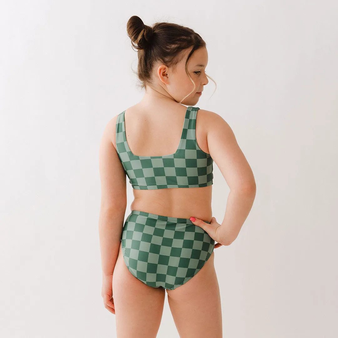 Mini Olivia Two-Piece Set, Green Check