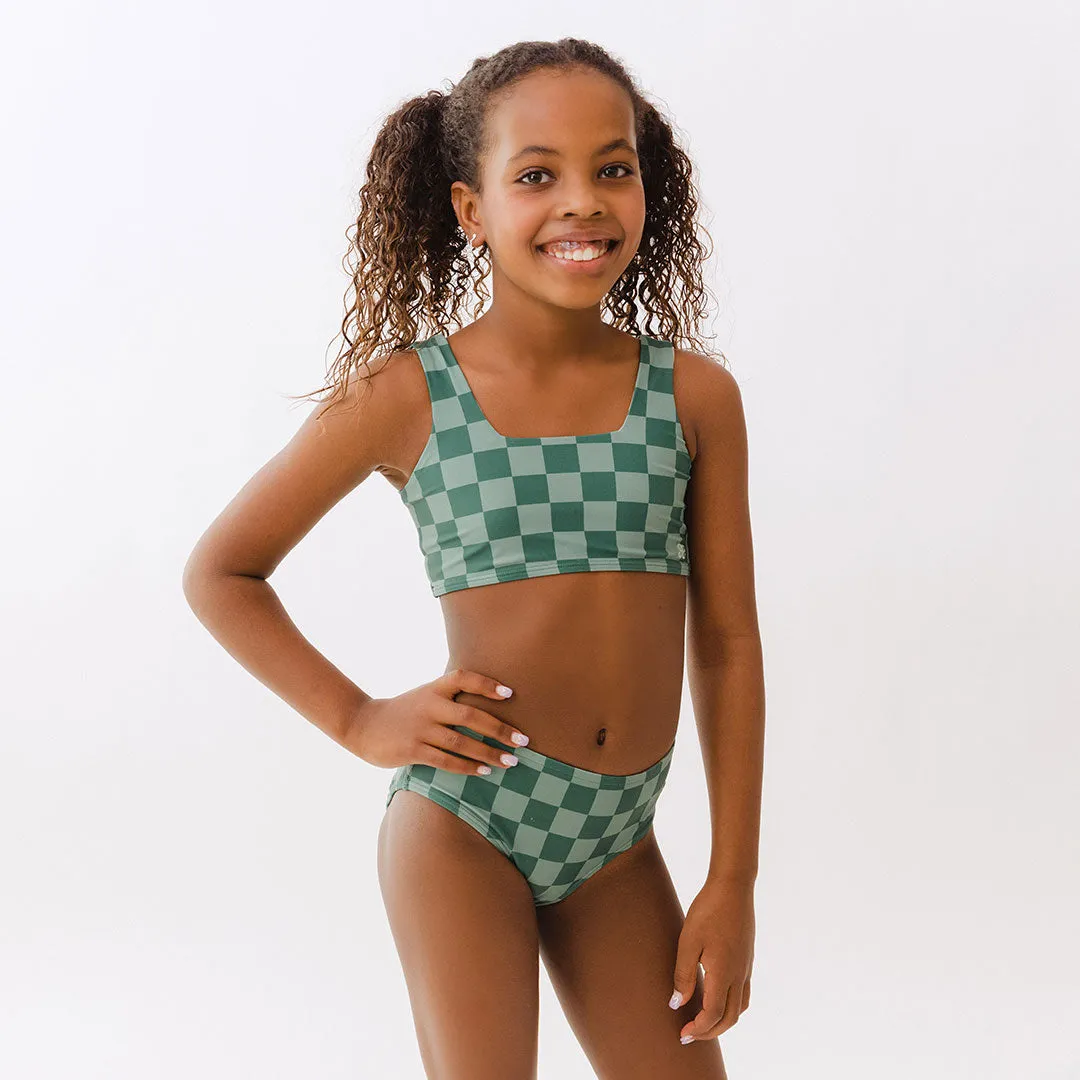 Mini Olivia Two-Piece Set, Green Check