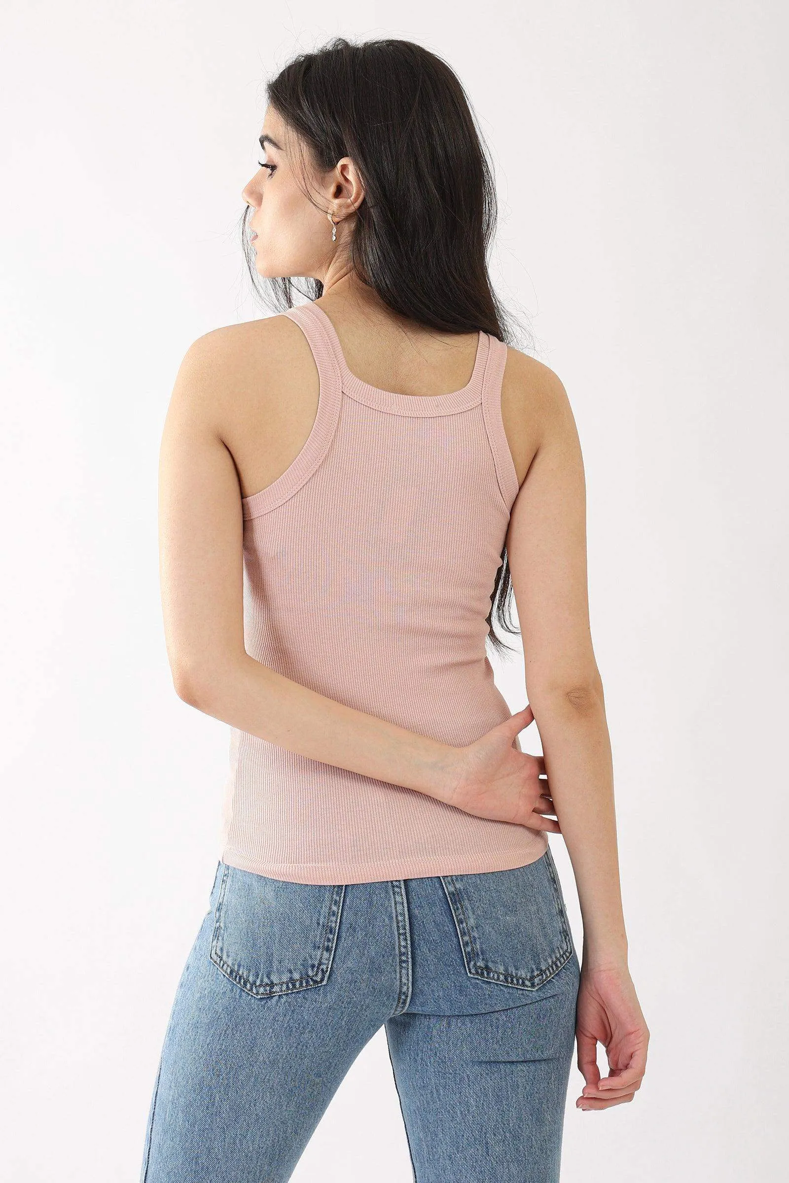 Narrow Cut Ribbed Tank Top