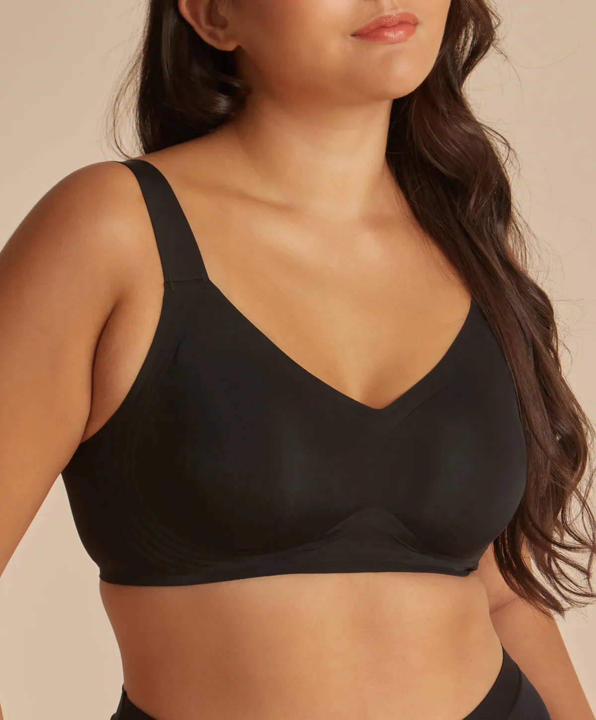 Next To Skin Seam Free Full Coverage V-Neck Bralette 209-2928B