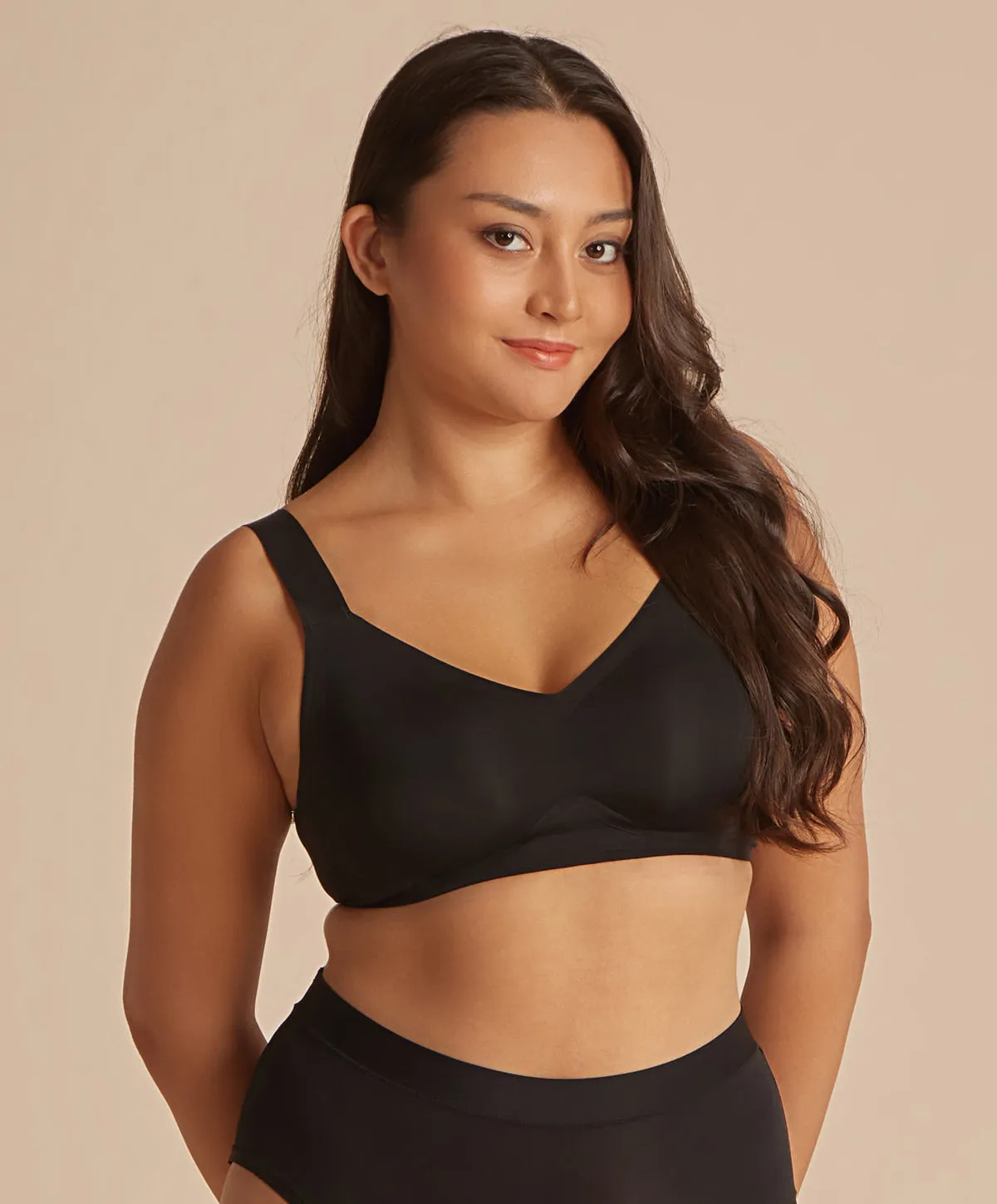 Next To Skin Seam Free Full Coverage V-Neck Bralette 209-2928B